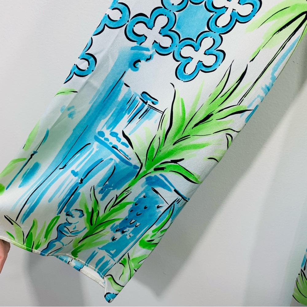 NWT Vintage Lilly Pulitzer Silk Sylvia Dress Belle Villa Via Blue - Picture 10 of 11